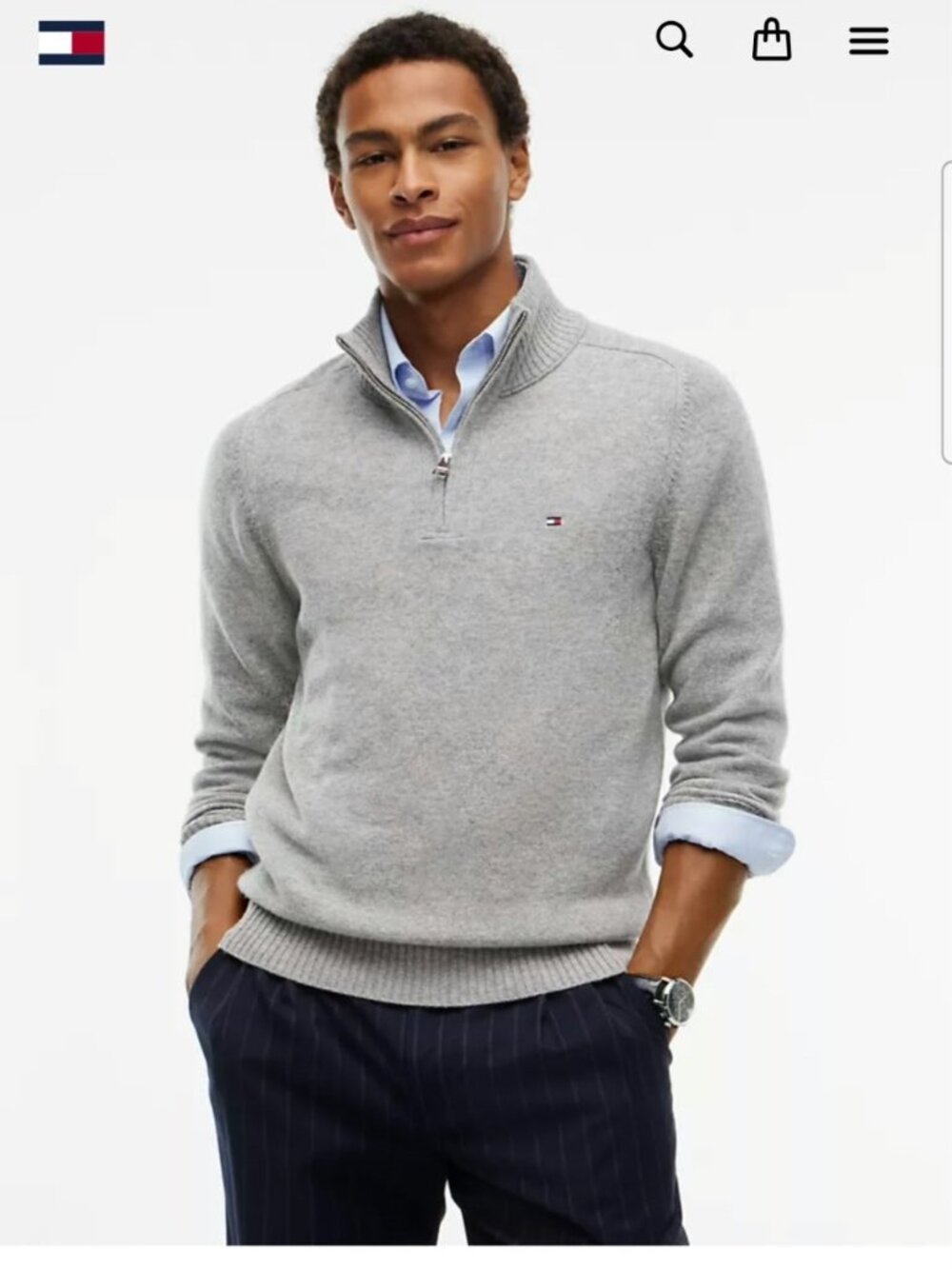 Tommy Hilfiger Zip-Up Turtleneck Sweater Boys’ XXL / 18-20 – Fits Like Adult S
